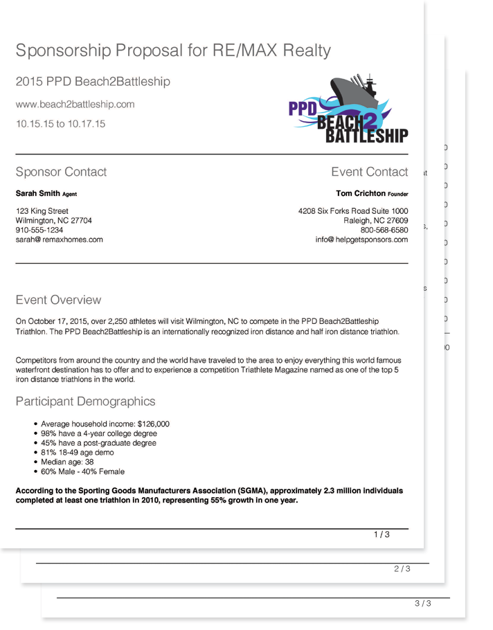 Help Get Sponsors Sample Proposal