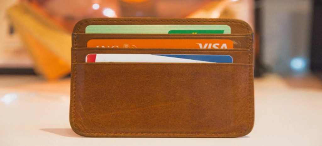 Wallet with various credit cards