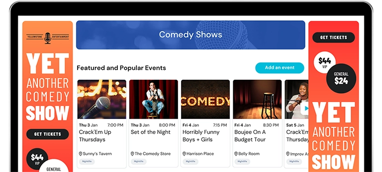 Events.com Comedy Shows Calendar